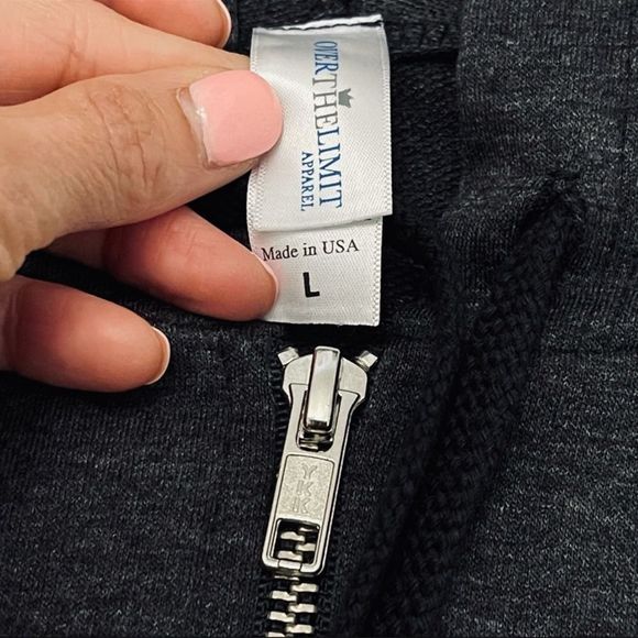 NWOT Over the Limit Sleeveless Hoodie Charcoal Gray Mens L - Picture 12 of 15